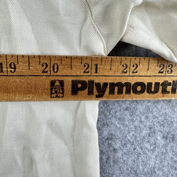 Vintage Pinky & Dianne Silk Top Womens 8 Cream Tuxedo Long Sleeve Button Blouse* - Picture 13 of 15